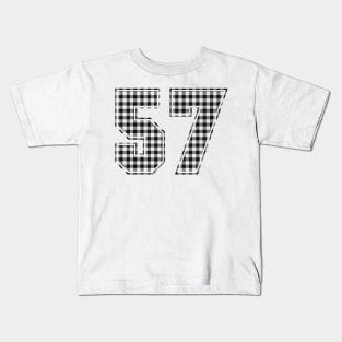 Plaid Number - 57 - Dark Kids T-Shirt